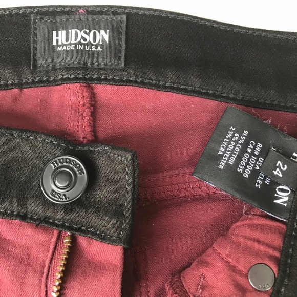 Hudson LeeLoo Super Skinny Tuxedo Pants Maroon, 24 - Picture 3 of 8